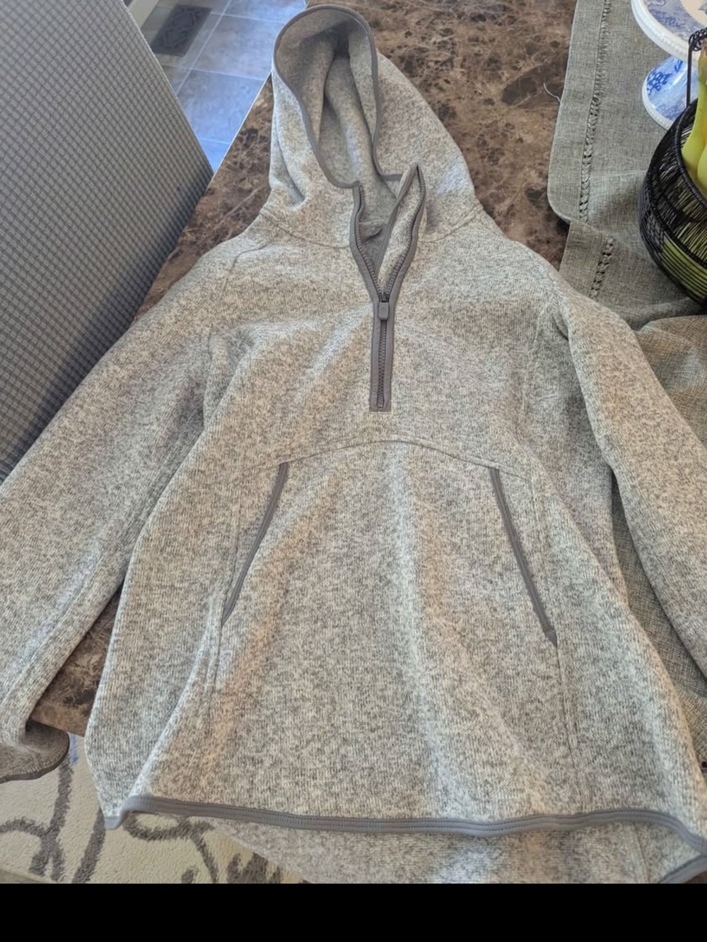 lululemon athletica Light Heather Gray Half-Zip Hooded Pullover